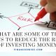 What are some of the ways to reduce the risks of investing money?