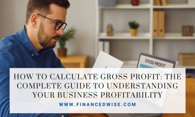 Business owner reviewing sales and cost data to calculate gross profit on a laptop